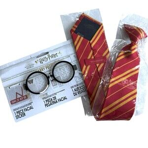 Wizarding World Harry Potter Gryffindor Tie Glasses Bolt Sticker Halloween NEW